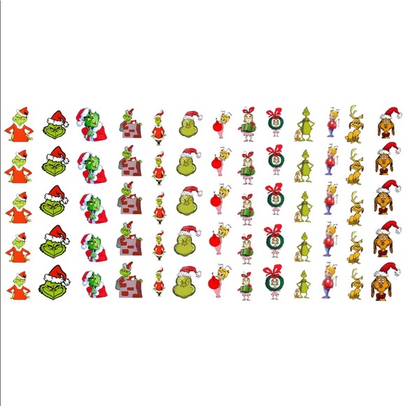💌BO/GO$6 The Grinch who Stole Christmas Transfer Nail Decals - Picture 2 of 4